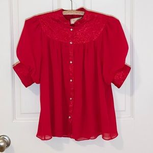 Anthropologie Moulinette Soeurs red top, size 00P